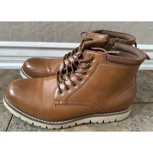 Steve Madden Mens Size 13MBoots P-Bowery Chukka Boot Cognac Brown Lace-up Zipper Steve Madden Mens Size 8.5 Boots P-Bowery Chukka Cognac  main image 3
